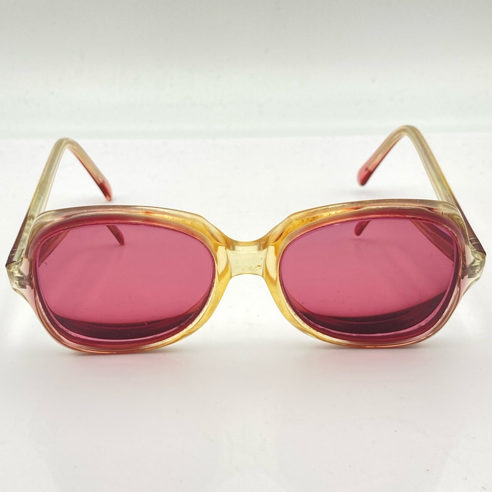 Vintage Angelica Yellow Translucent Oval Sunglasses Frames